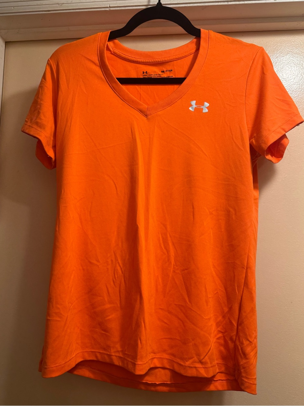 Under Armour Women’s Bright Orange V-Neck Performance Tee
